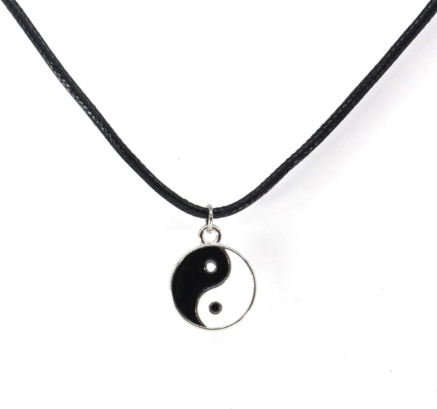 Yin Yang Pendant Necklace for Mens - Adjustable Cord Necklace